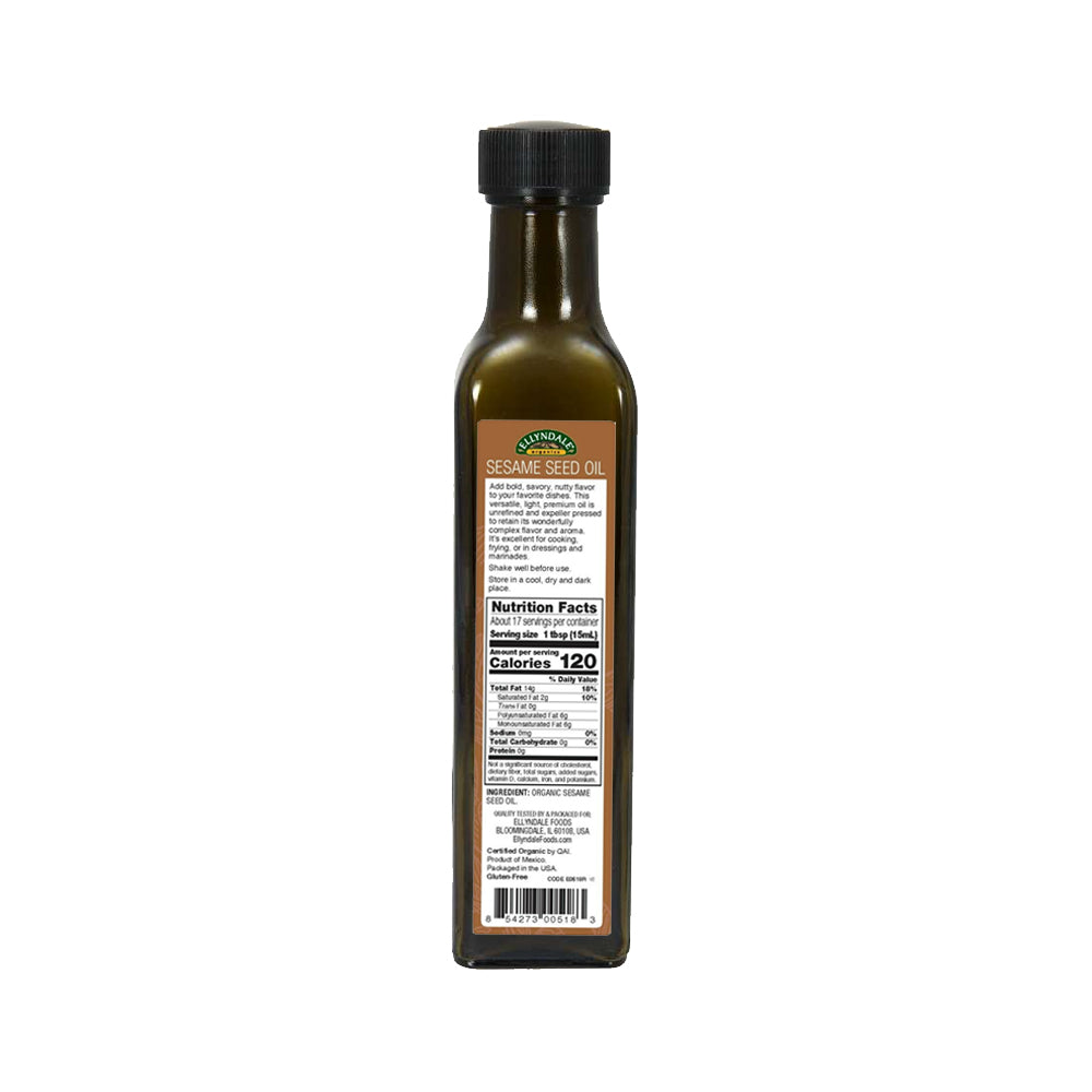 (Best by 08/24) NOW Foods, Certified Organic Extra Virgin Sesame Seed Oil, 8.45-Ounce (250ml) - Bloom Concept