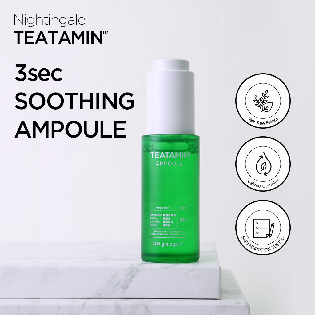 NIGHTINGALE Teatamin Ampoule - 50ml, Your Solution for Protecting Skin from Damage and Achieving Radiant Skin - Bloom Concept