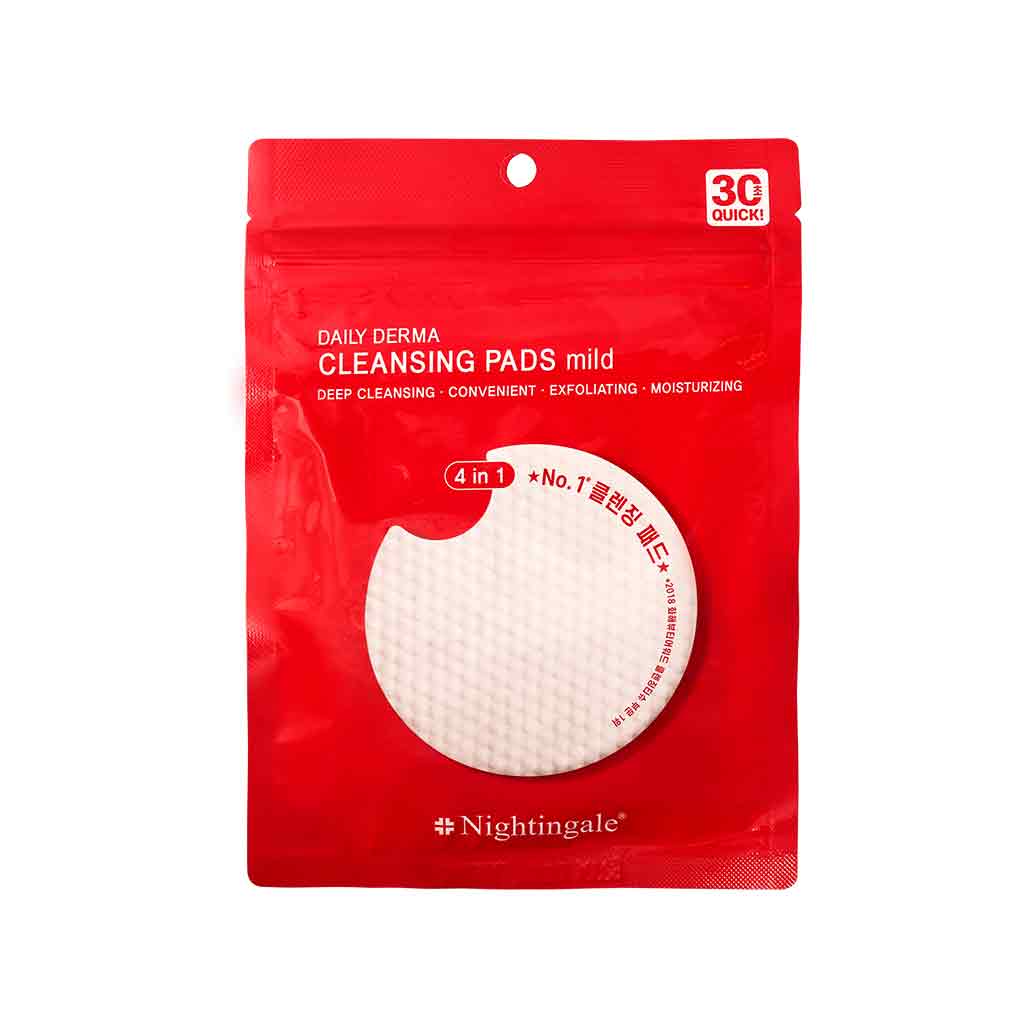 Gentle Daily Derma Cleansing Pads by Nightingale - Mild, Easy Makeup Remover for Sensitive Skin - Korean Skincare Cosmetics (70 pads/10 pads)l) - Bloom Concept