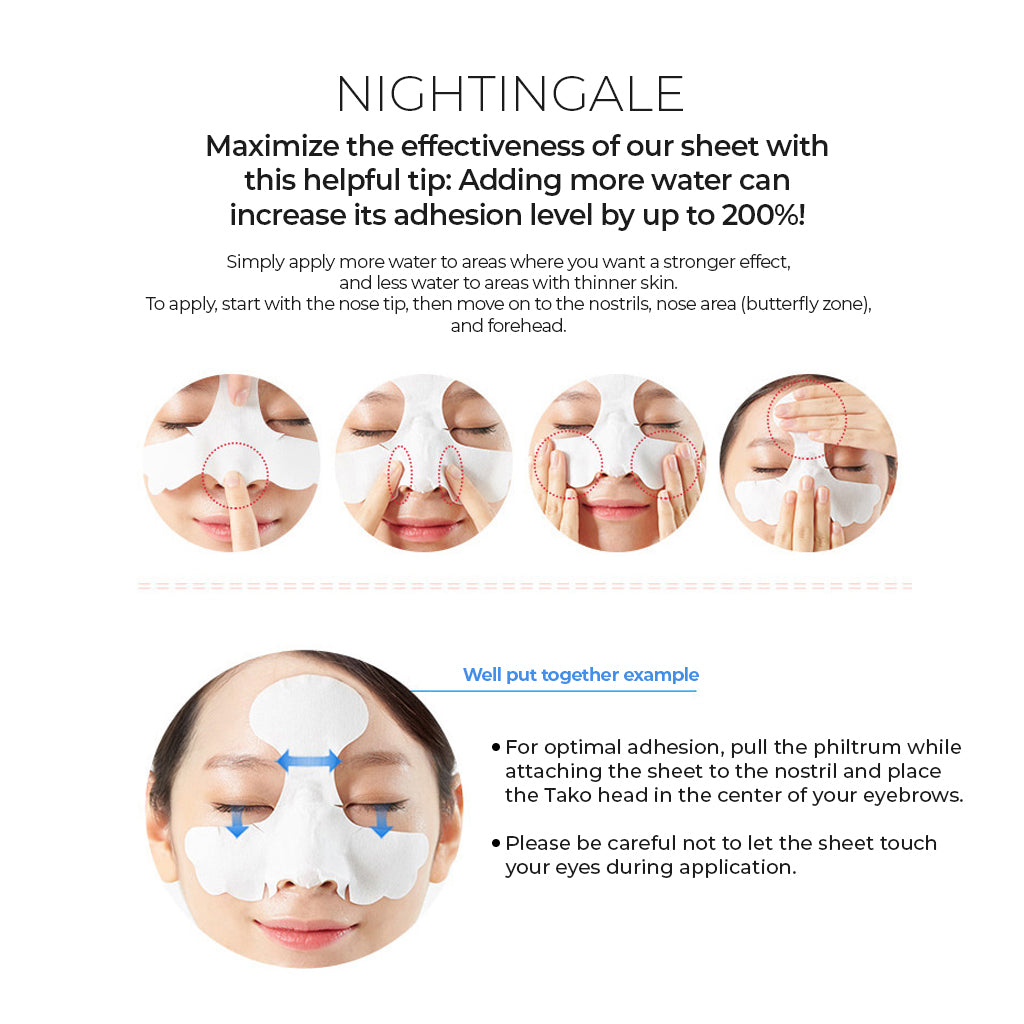 NIGHTINGALE Tako Pack - 3-Step Blackhead & Whiteheads Clear Solution for Nose and Forehead (3 Sets of 3) - Bloom Concept