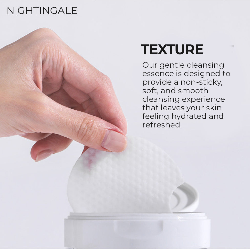 Gentle Daily Derma Cleansing Pads by Nightingale - Mild Acid pH 5.5 - Gentle Facial Cleanser for Sensitive Skin, Exfoliating, Sebum Control, Hydration, Korean Skincare (70 pads/10pads)) - Bloom Concept