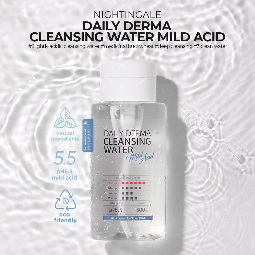 Nightingale Daily Derma Cleansing Water (Mild Acid) for Gentle and Effective Skin Cleansing 300ml - Bloom Concept