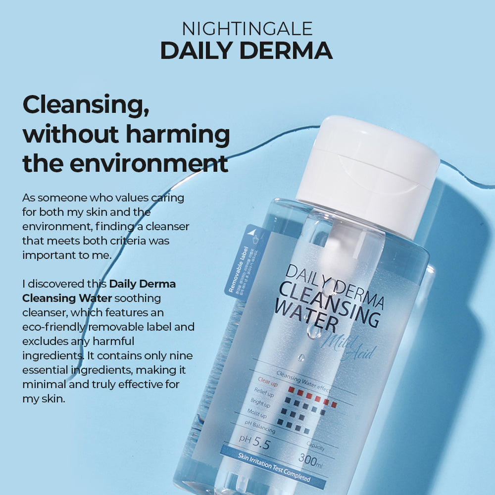 Nightingale Daily Derma Cleansing Water (Mild Acid) for Gentle and Effective Skin Cleansing 300ml - Bloom Concept