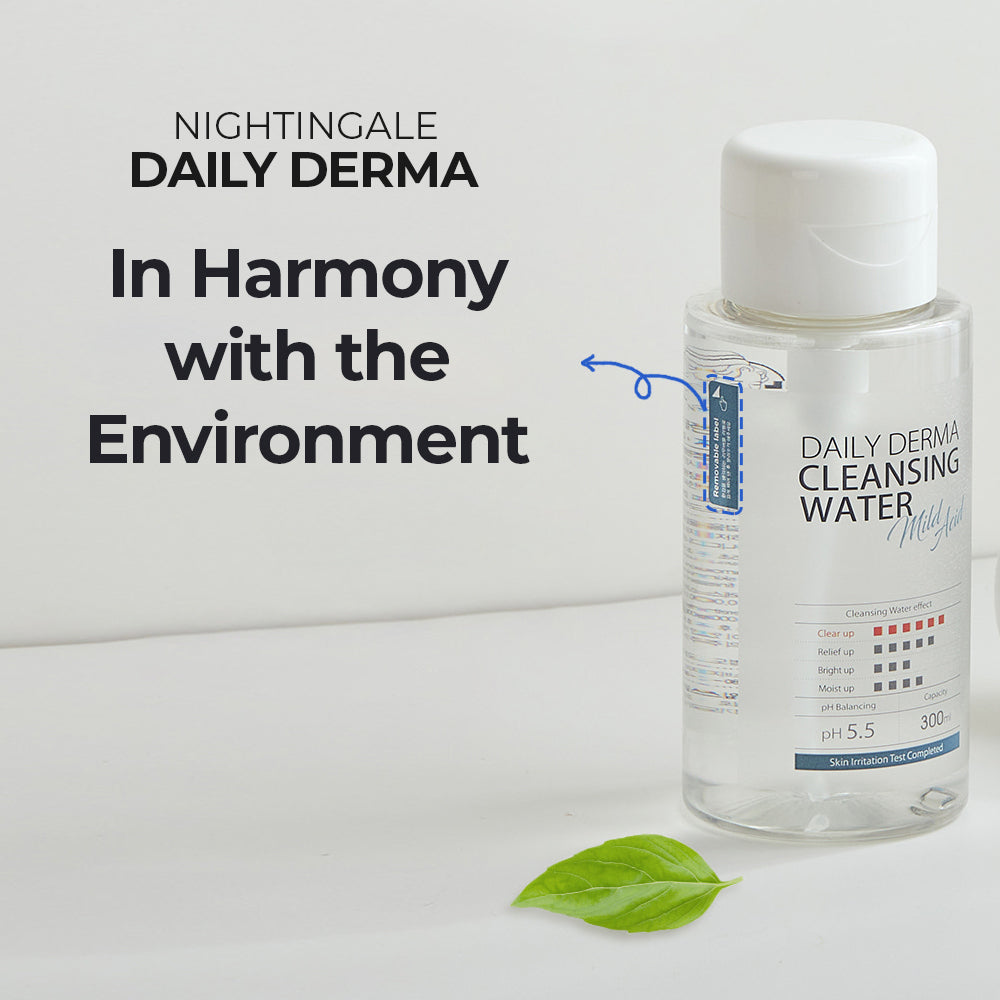 Nightingale Daily Derma Cleansing Water (Mild Acid) for Gentle and Effective Skin Cleansing 300ml - Bloom Concept