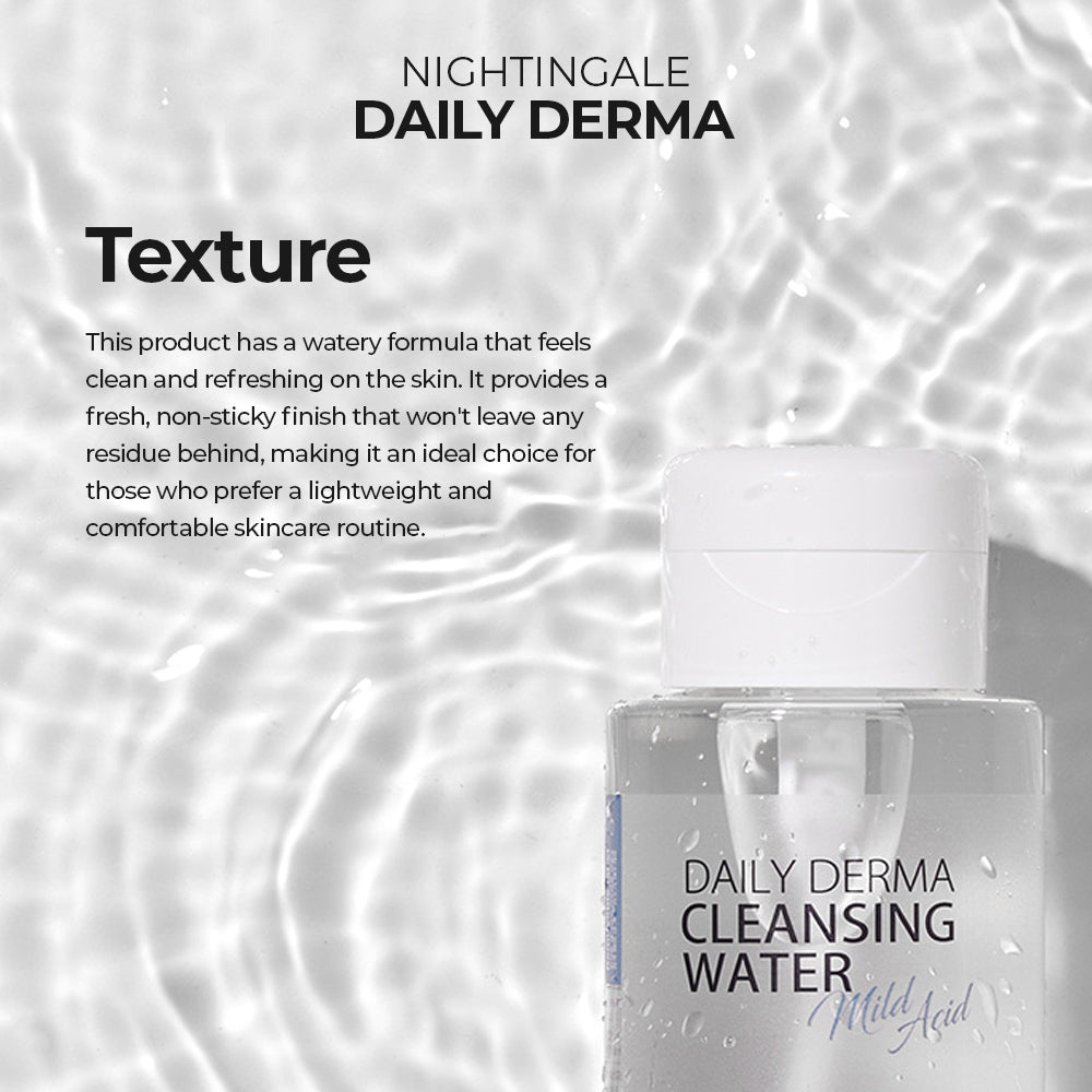 Nightingale Daily Derma Cleansing Water (Mild Acid) for Gentle and Effective Skin Cleansing 300ml - Bloom Concept