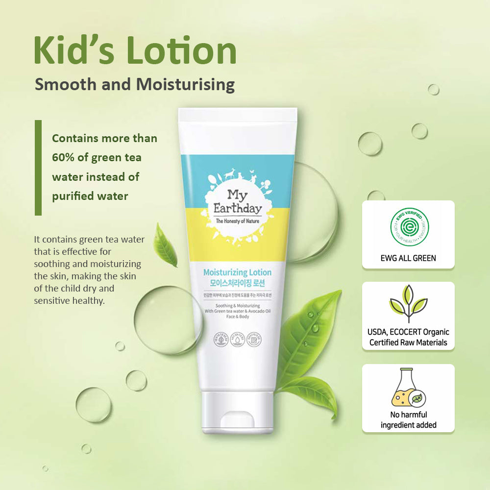 MyEarthday Moisturizing Lotion formulated for Baby & Kids, Hypoallergenic, Soothing & Moisturizing / 150ml - Bloom Concept
