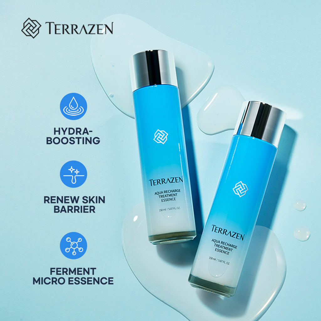 TERRAZEN Aqua Recharge Treatment Essence 150ml - Boosting Moisturizing Treatment for Dry, Dehydrated Skin - Bloom Concept