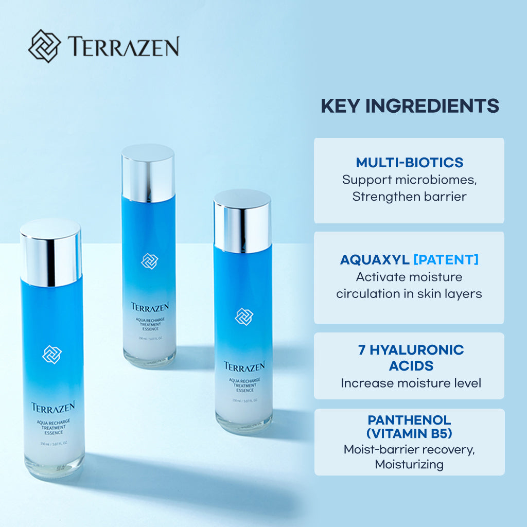 TERRAZEN Aqua Recharge Treatment Essence 150ml - Boosting Moisturizing Treatment for Dry, Dehydrated Skin - Bloom Concept