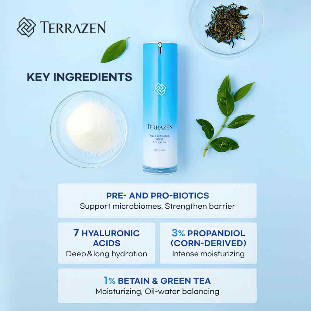 Terrazen Aqua Recharge Moist Gel Cream 15ml/60g - Balancing Aqua Gel Cream - Bloom Concept