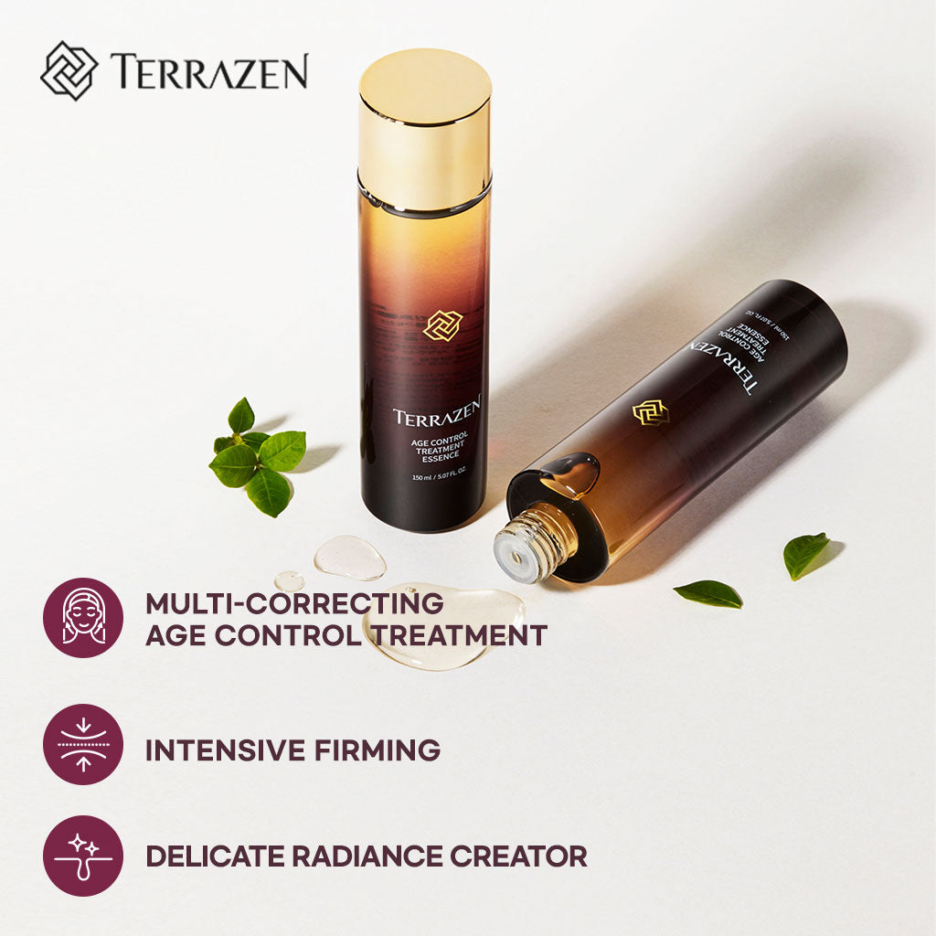 TERRAZEN Age Control Treatment Essence: A Multi-purpose Formula for Bouncy, Luminous Skin (30ml/150ml) Anti-aging, Firming, Brightening, Elasticity, and Luminous Skin in One Bottle - Bloom Concept