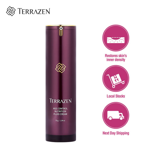 Terrazen Age Control Nutrition Fluid Cream 15ml/55g - Soft, Restorative Cream that Boosts Inner Density and Creates a Smooth, Radiant Complexion - Bloom Concept