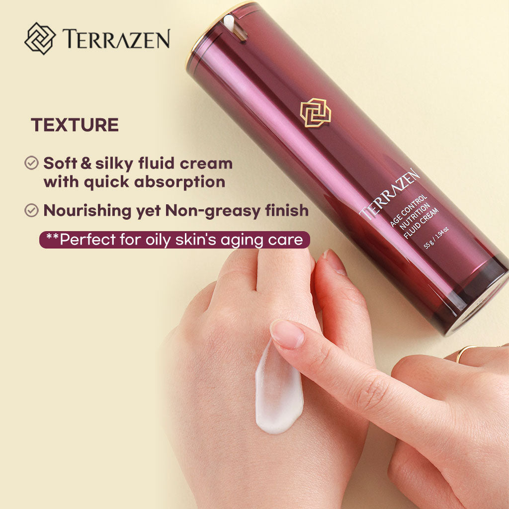TERRAZEN Age Control Nutrition Fluid Cream: Soft, Restorative Cream that Boosts Inner Density and Creates a Smooth, Radiant Complexion 15ml/55g - Bloom Concept