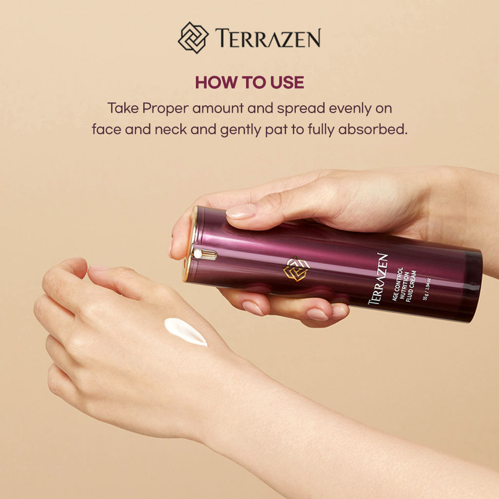 TERRAZEN Age Control Nutrition Fluid Cream: Soft, Restorative Cream that Boosts Inner Density and Creates a Smooth, Radiant Complexion 15ml/55g - Bloom Concept