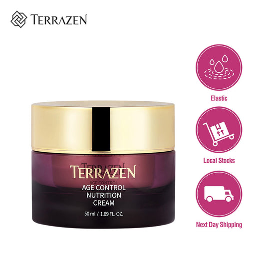 Terrazen Age Control Nutrition Cream 15ml/50ml - Wrinkle-Reducing Formula with Hyaluronic Acid, Plant Stem Cell, Real Protein, and Plant Squalane - Bloom Concept
