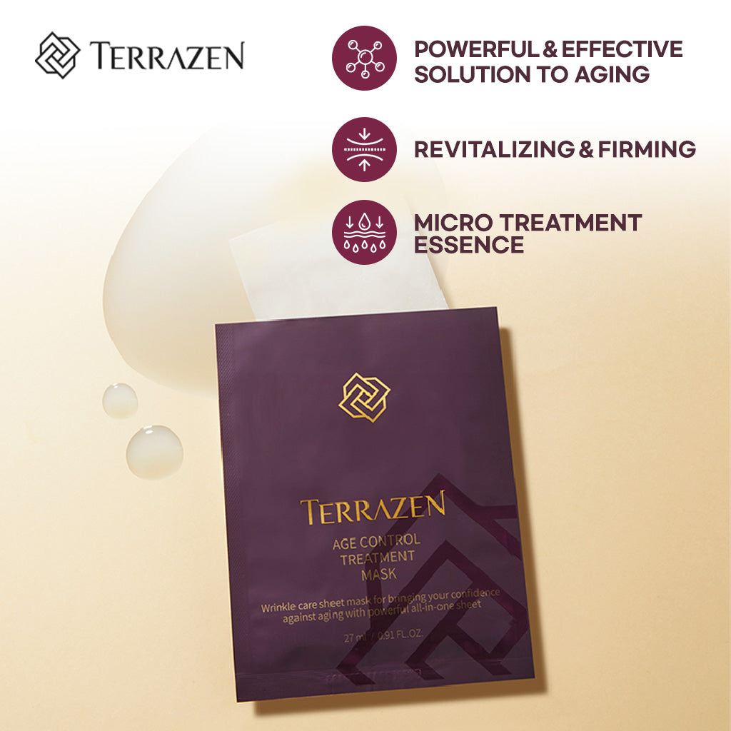 TERRAZEN Age Control Treatment Sheet Mask - 10 Pack, Anti-Aging, Firming, Lifting, Deep Moisturizing - Bloom Concept