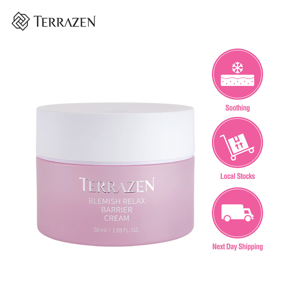 TERRAZEN Blemish Relax Barrier Cream: Clear Blemishes & Repair Sensitive Skin - Lightweight & Effective (1.69 fl.oz./50ml) - Bloom Concept