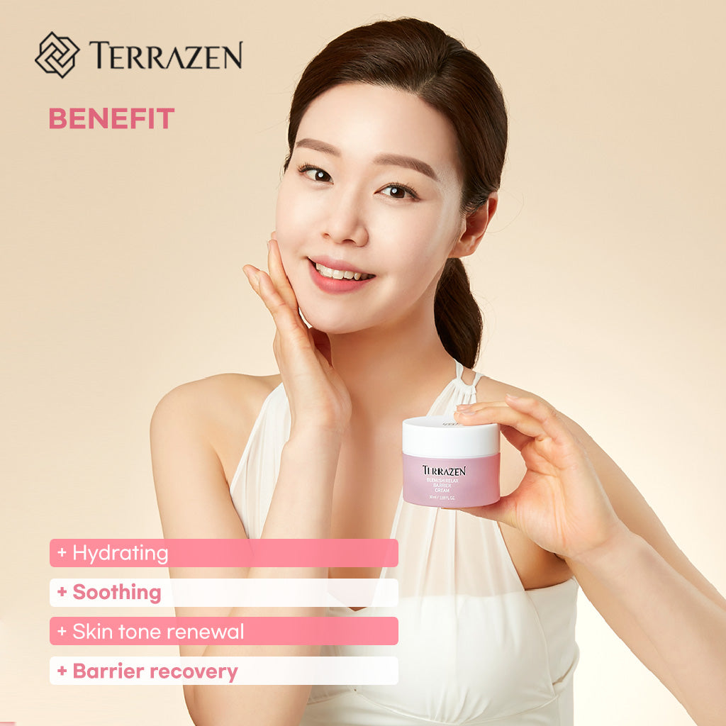 TERRAZEN Blemish Relax Barrier Cream: Clear Blemishes & Repair Sensitive Skin - Lightweight & Effective (1.69 fl.oz./50ml) - Bloom Concept