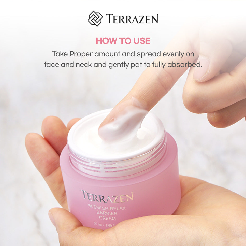 TERRAZEN Blemish Relax Barrier Cream: Clear Blemishes & Repair Sensitive Skin - Lightweight & Effective (1.69 fl.oz./50ml) - Bloom Concept