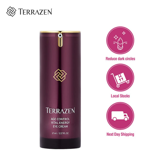 Terrazen Age Control Vital Energy Eye Cream 17ml - Plant Stem Cell, Real Protein, Hyaluronic Acid & Vitamin Infused Formula - Bloom Concept