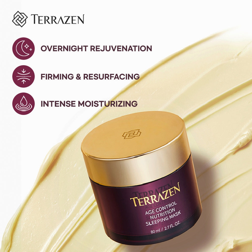 TERRAZEN Age Control Sleeping Mask with PHA, Peptide, Squalane - Firming, Hydrating, Glowing - Overnight Face Mask (80ml) - Bloom Concept