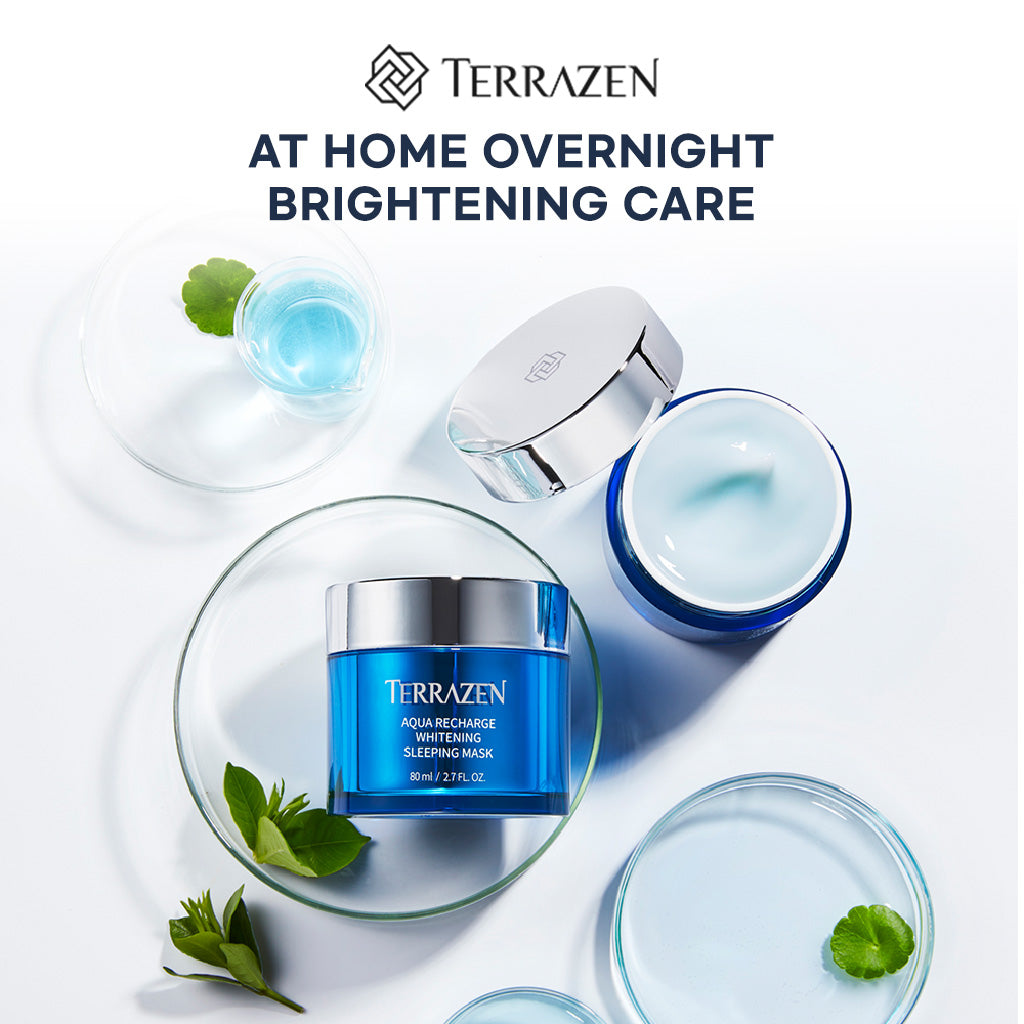 TERRAZEN Aqua Recharge Whitening Sleeping Mask: Overnight Rejuvenation for Brighter, More Hydrated Skin (80ml) - Bloom Concept