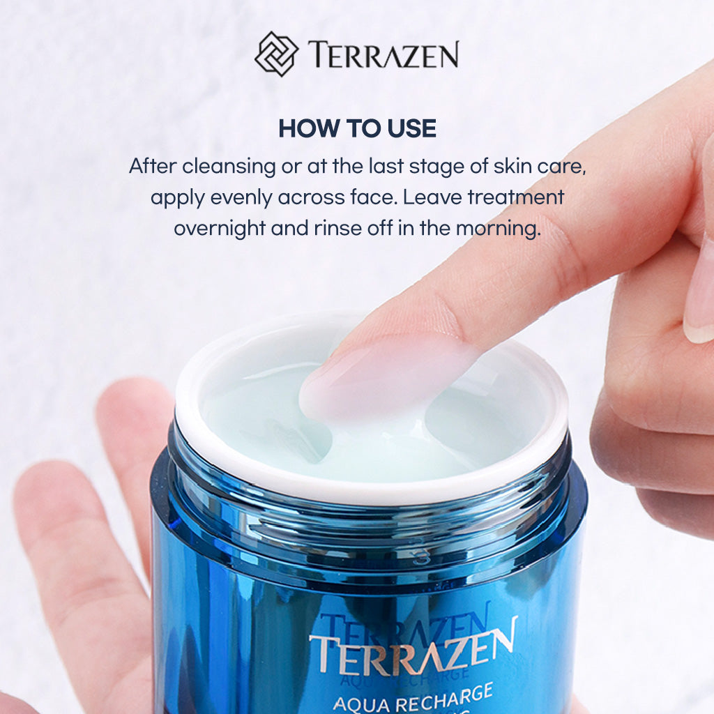 TERRAZEN Aqua Recharge Whitening Sleeping Mask: Overnight Rejuvenation for Brighter, More Hydrated Skin (80ml) - Bloom Concept
