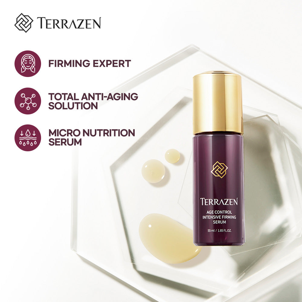 TERRAZEN Age Control Intensive Firming Serum: Micro-Nutrition for Firm, Youthful Skin with Peptide & Collagen (55ml) - Bloom Concept