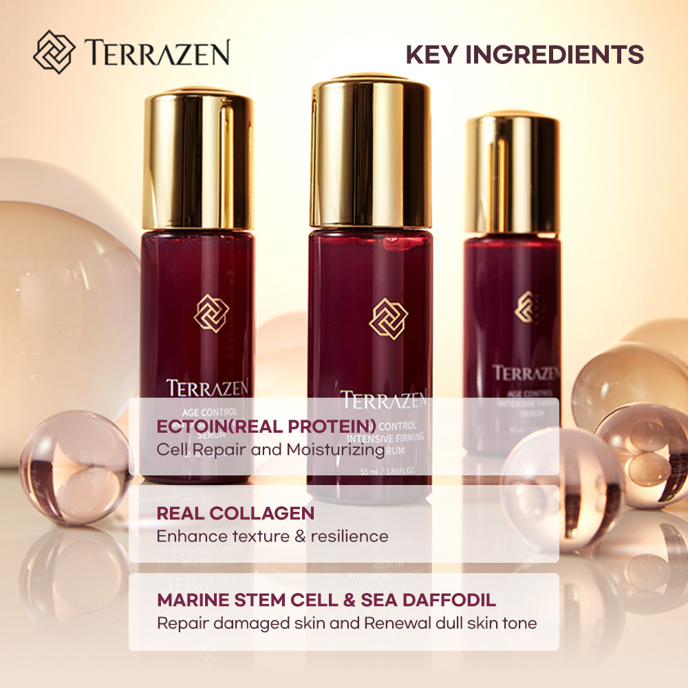 TERRAZEN Age Control Intensive Firming Serum: Micro-Nutrition for Firm, Youthful Skin with Peptide & Collagen (55ml) - Bloom Concept