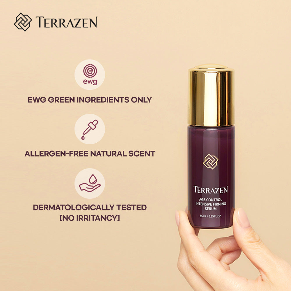 TERRAZEN Age Control Intensive Firming Serum: Micro-Nutrition for Firm, Youthful Skin with Peptide & Collagen (55ml) - Bloom Concept