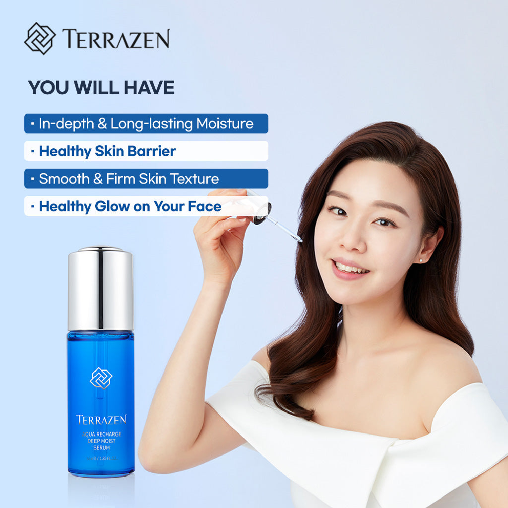 TERRAZEN Aqua Recharge Deep Moisturizing Serum 55g and Balancing Aqua Gel Cream - Bloom Concept