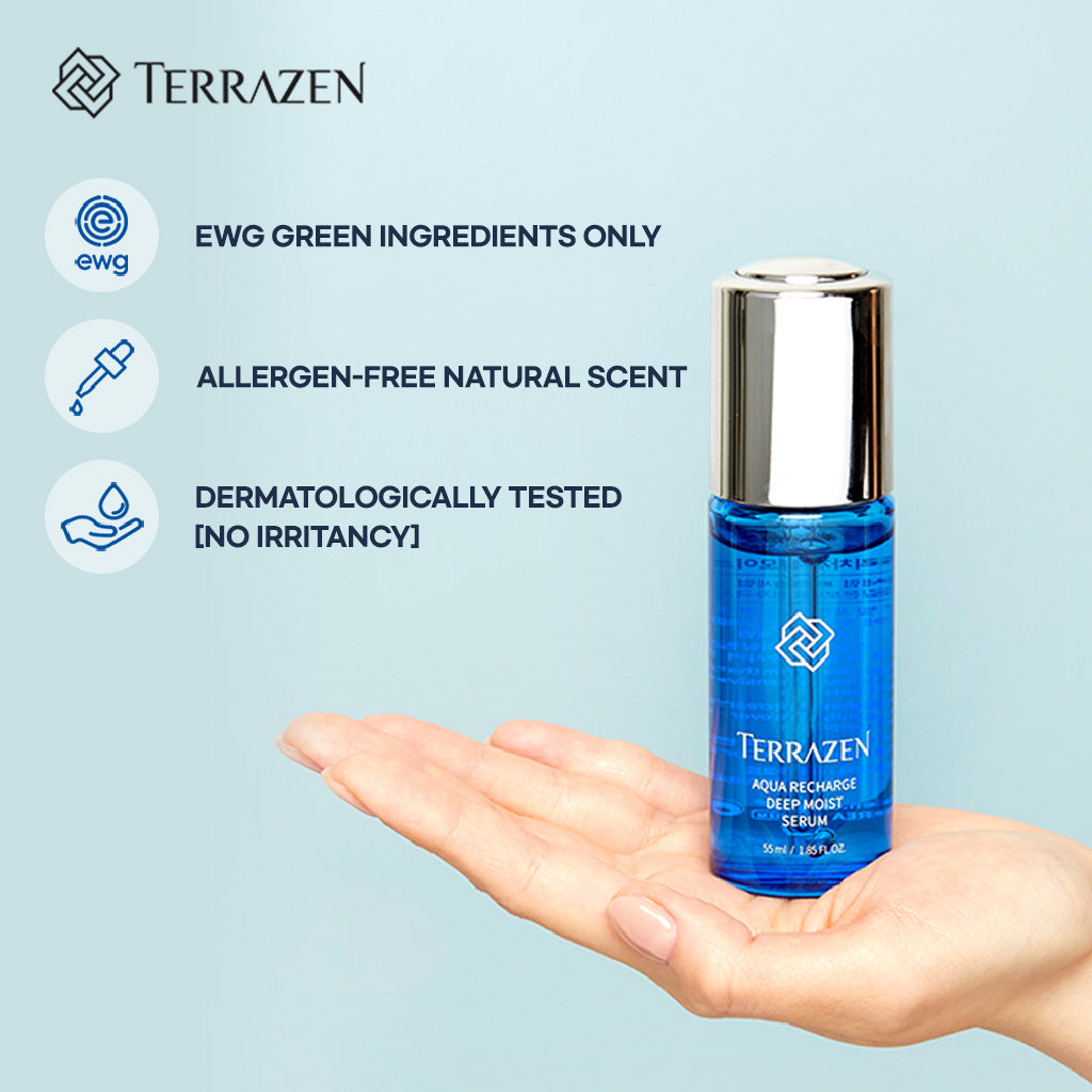 TERRAZEN Aqua Recharge Deep Moisturizing Serum 55g and Balancing Aqua Gel Cream - Bloom Concept