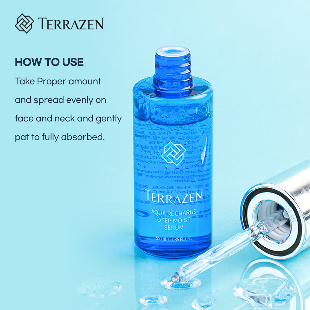 TERRAZEN Aqua Recharge Deep Moisturizing Serum 55g and Balancing Aqua Gel Cream - Bloom Concept