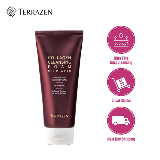 Terrazen Collagen Cleansing Foam 140ml - The Ultimate Solution for Ultra Fine Dust Cleansing + Non-Irritating + Hydrating - Bloom Concept