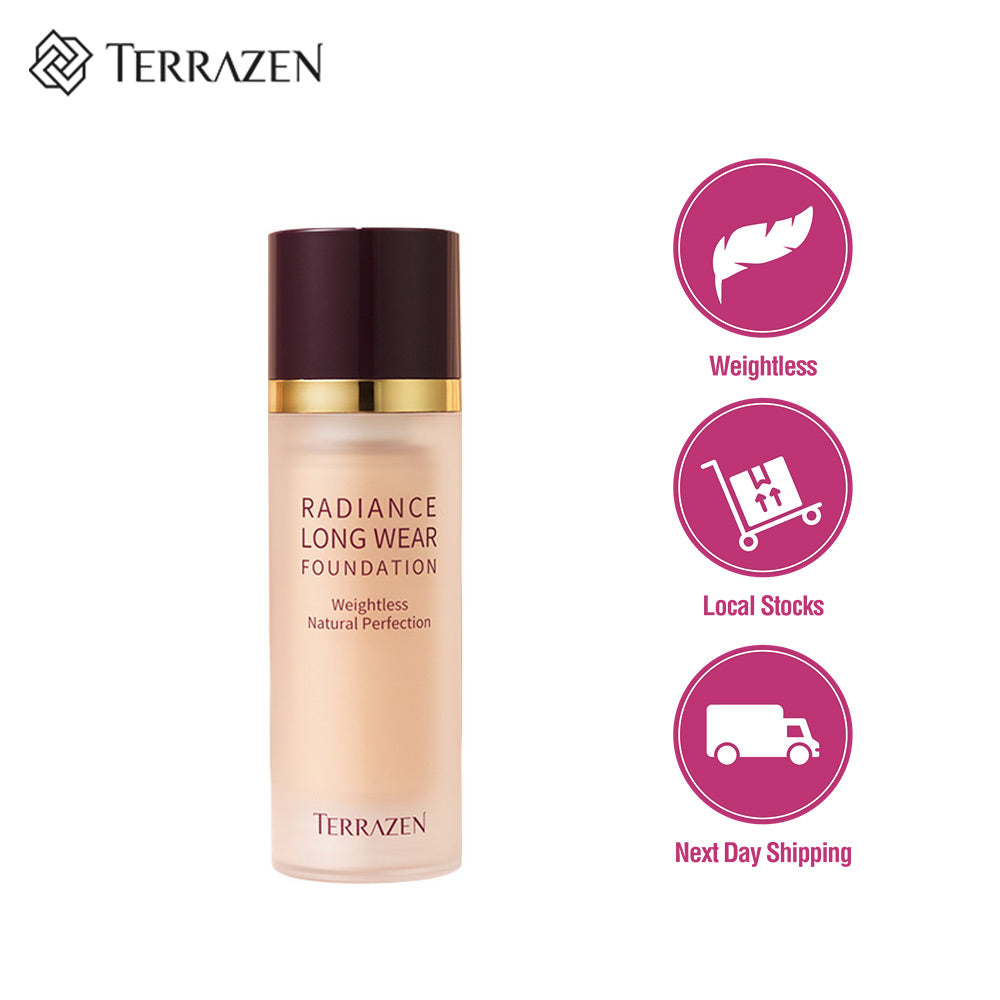 TERRAZEN Long Wear Foundation: Weightless, Buildable Coverage for a Flawless, Natural Radiance - Korean Beauty Makeup Must-Have (30ml) - Bloom Concept
