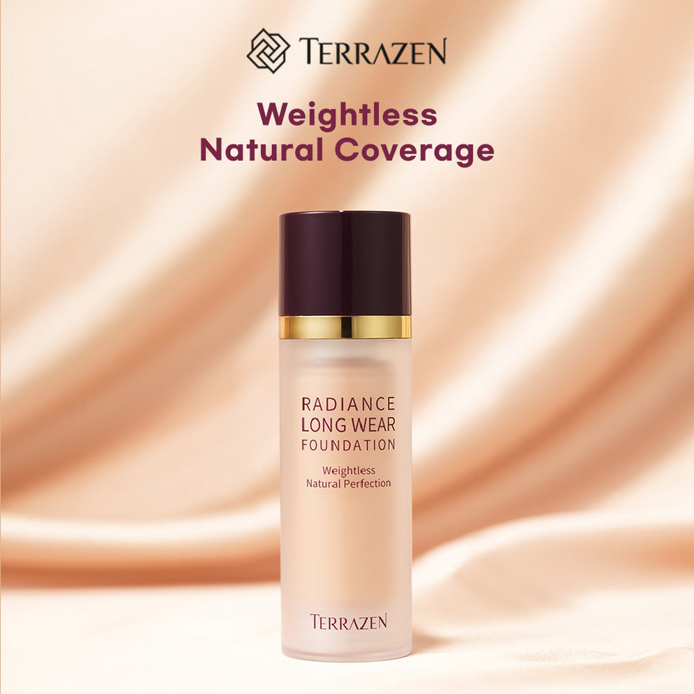 TERRAZEN Long Wear Foundation: Weightless, Buildable Coverage for a Flawless, Natural Radiance - Korean Beauty Makeup Must-Have (30ml) - Bloom Concept