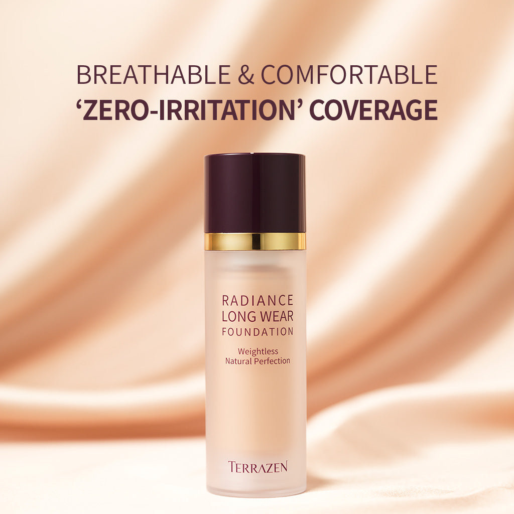 TERRAZEN Long Wear Foundation: Weightless, Buildable Coverage for a Flawless, Natural Radiance - Korean Beauty Makeup Must-Have (30ml) - Bloom Concept