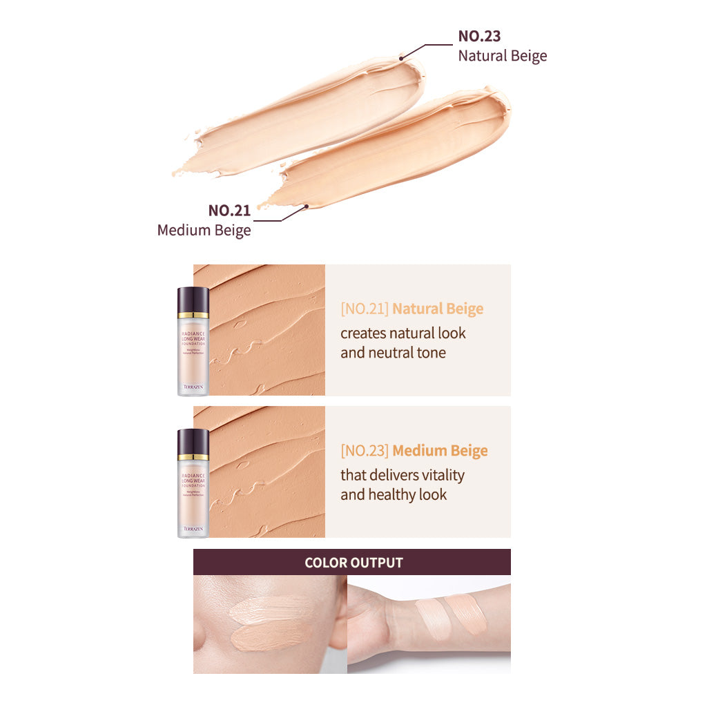 TERRAZEN Long Wear Foundation: Weightless, Buildable Coverage for a Flawless, Natural Radiance - Korean Beauty Makeup Must-Have (30ml) - Bloom Concept