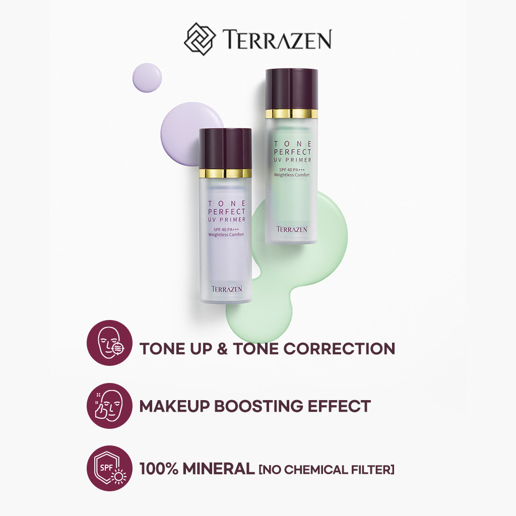 TERRAZEN Tone Perfect UV Primer: 3-in-1 Makeup Booster + Tone Corrector + UV Block with SPF40 PA+++ (30ml) - Bloom Concept