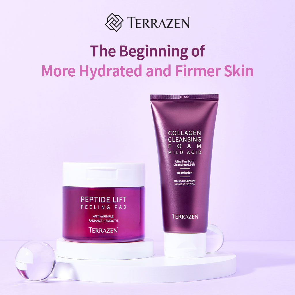 TERRAZEN Peptide Lift Peeling Pads: Daily Firming Peeling Pad - Clinically Proven Zero-Irritancy (175ml/60 Pads) - Bloom Concept