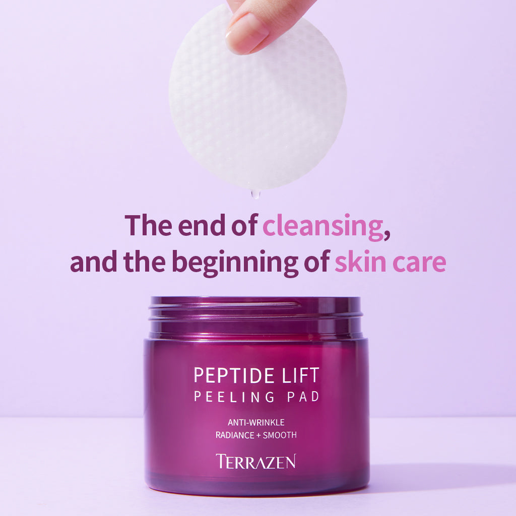 TERRAZEN Peptide Lift Peeling Pads: Daily Firming Peeling Pad - Clinically Proven Zero-Irritancy (175ml/60 Pads) - Bloom Concept