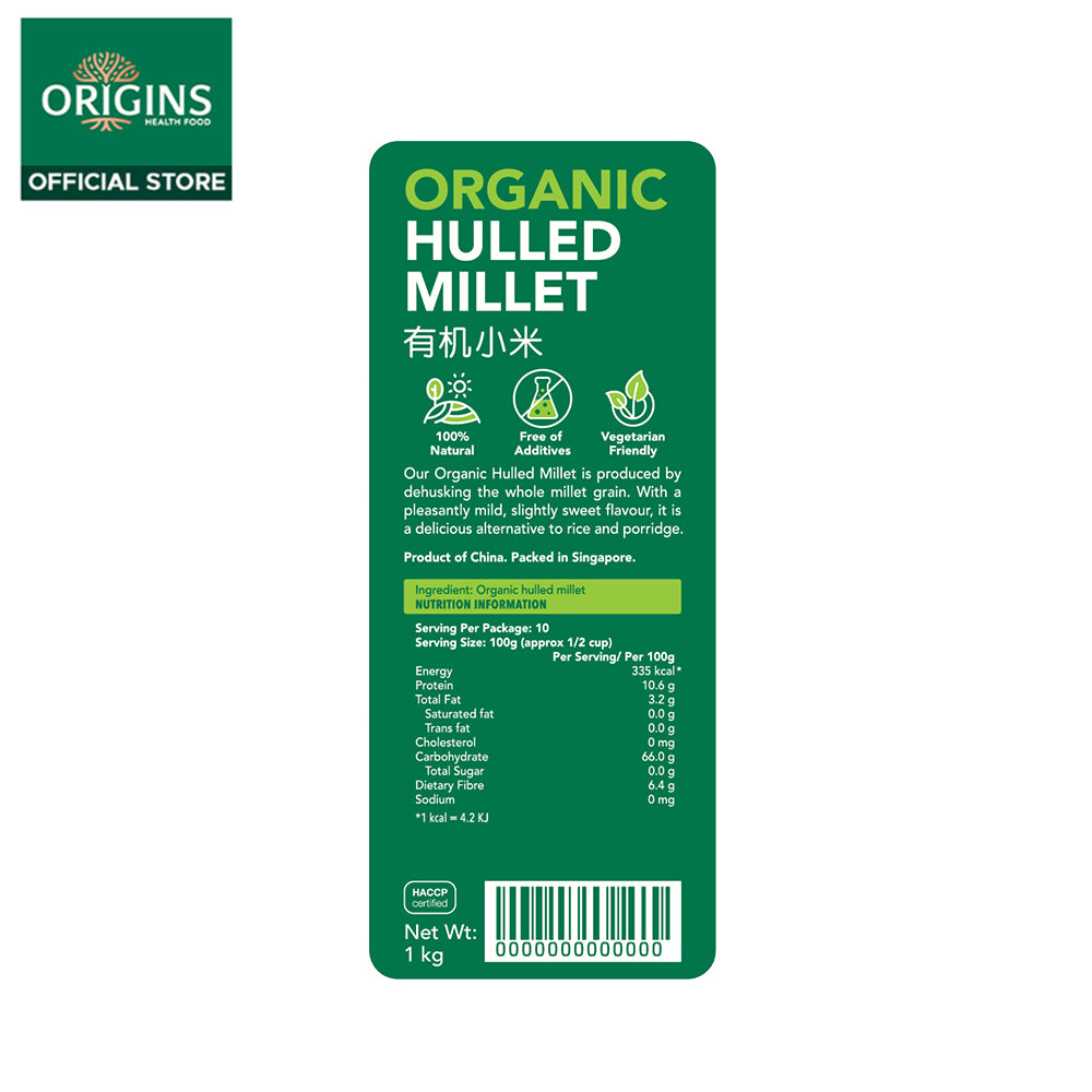 Origins Health Food Organic Hulled Millet (1KG) - Bloom Concept