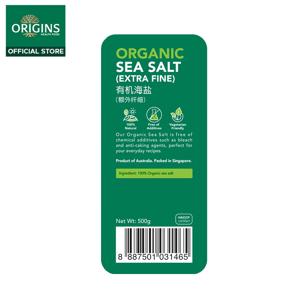 Origins Health Food Organic Sea Salt Extra Fine (500G) - Bloom Concept