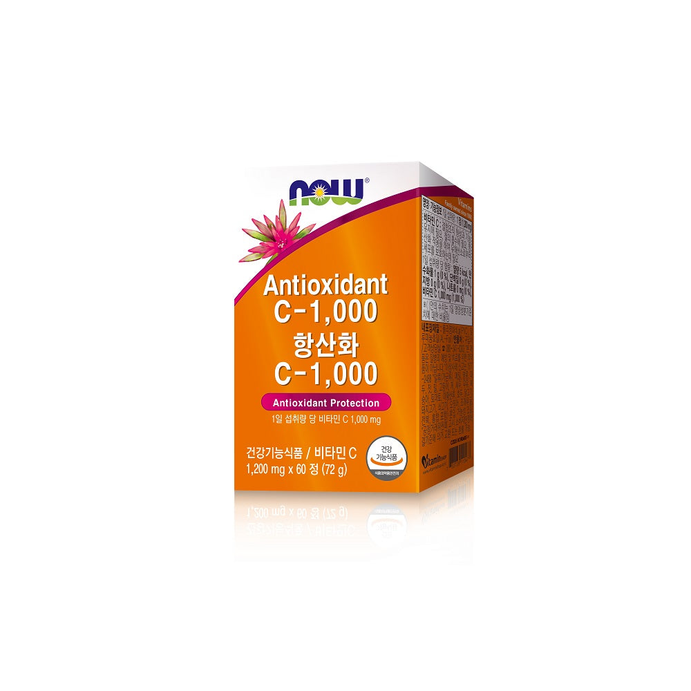 (Best by 08/24) Now Foods Antioxidant Vitamin C-1,000 (1,200mg) 60 Tablets - Immune Support - Bloom Concept