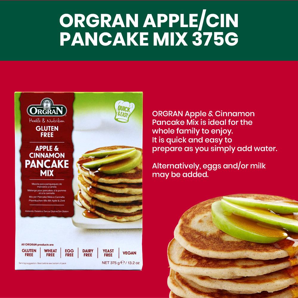 Orgran Apple/Cin Pancake Mix 375G - Bloom Concept
