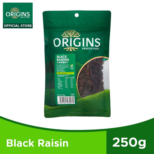 Origins Health Food Natural Dried Fruit Black Raisins USA 250G - Bloom Concept