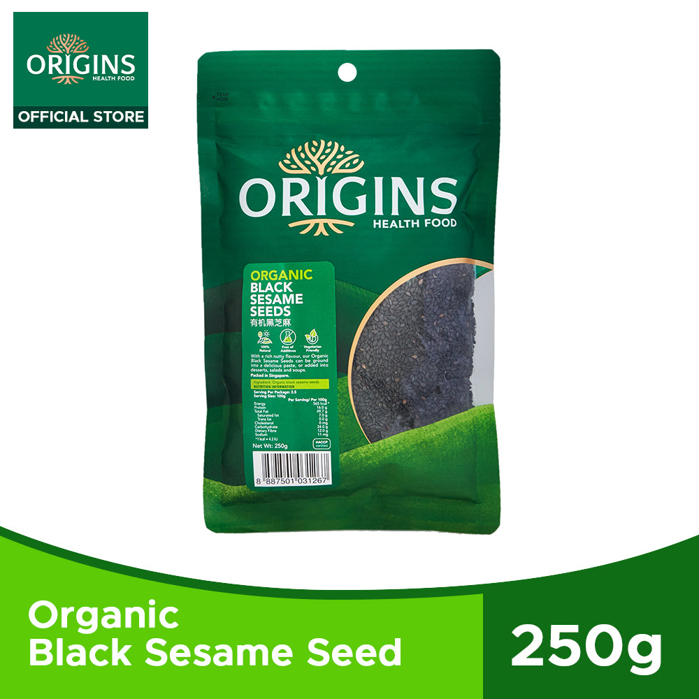 Origins Health Food Organic Black Sesame Seeds 250G - Bloom Concept