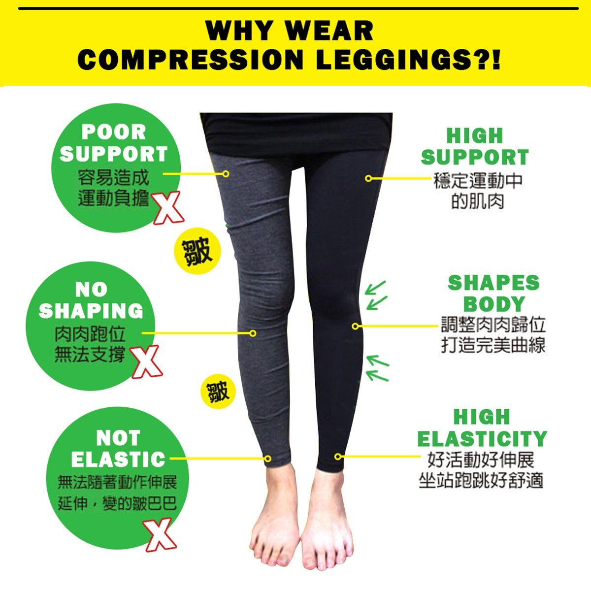 ($14.90 Only) Eheart Slim Shaping Support Leggings - Bloom Concept