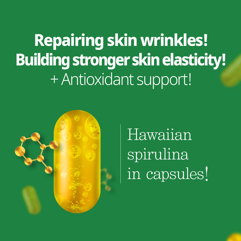 Dr. Elizabeth's Hawaiian Pure Spirulina - Skin Care & Antioxidant 400mg x 120 capsules - Enhance Your Skin Health and Boost Your Immunity - Bloom Concept