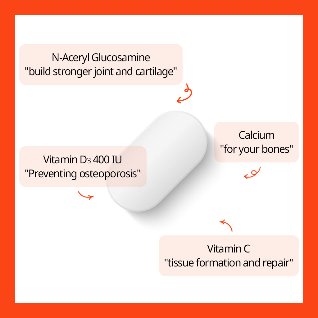 Dr. Elizabeth's Joint, Cartilage and Bone Health Solution - 800mg x 60 Tablets for Optimal Nutrition - Bloom Concept