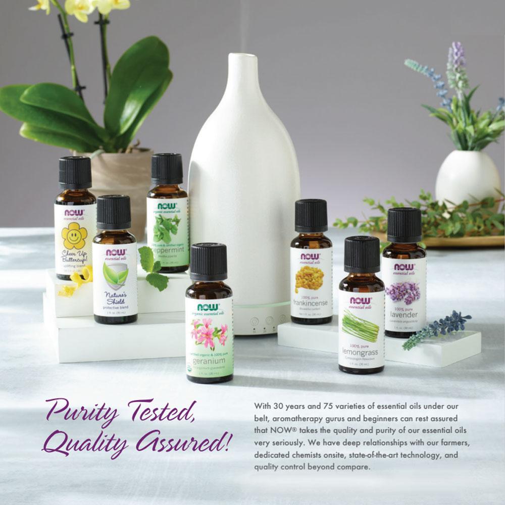 NOW FOODS Essential Oils, Peppermint Oil, Invigorating Aromatherapy Scent, Steam Distilled, 100% Pure, Vegan, Child Resistant Cap, 4-Ounce (118ml) Essential oils NOW Foods USA